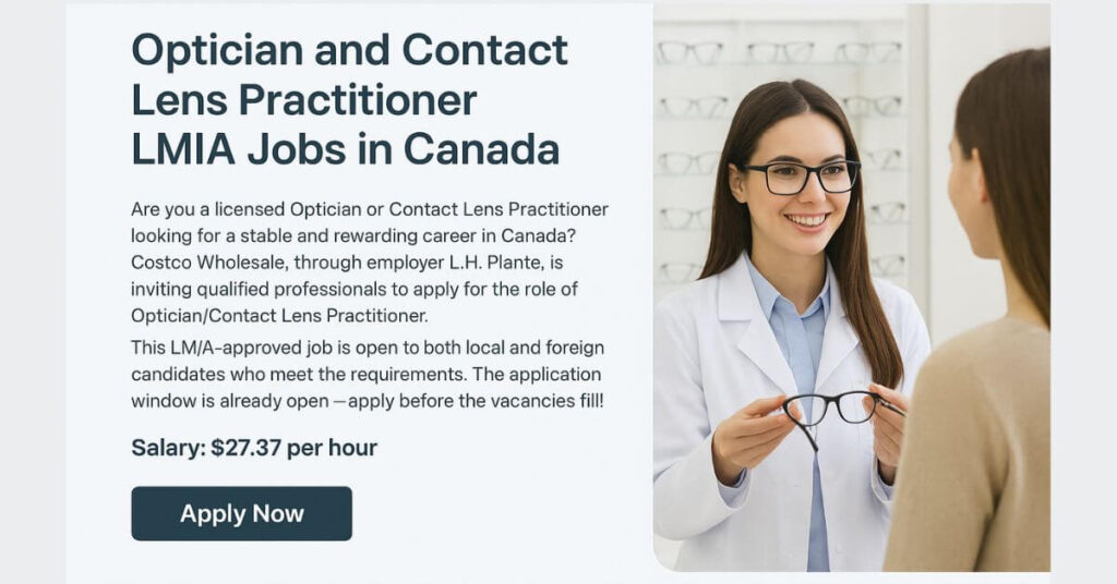 Optician and Contact Lens Practitioner LMIA Jobs in Canada