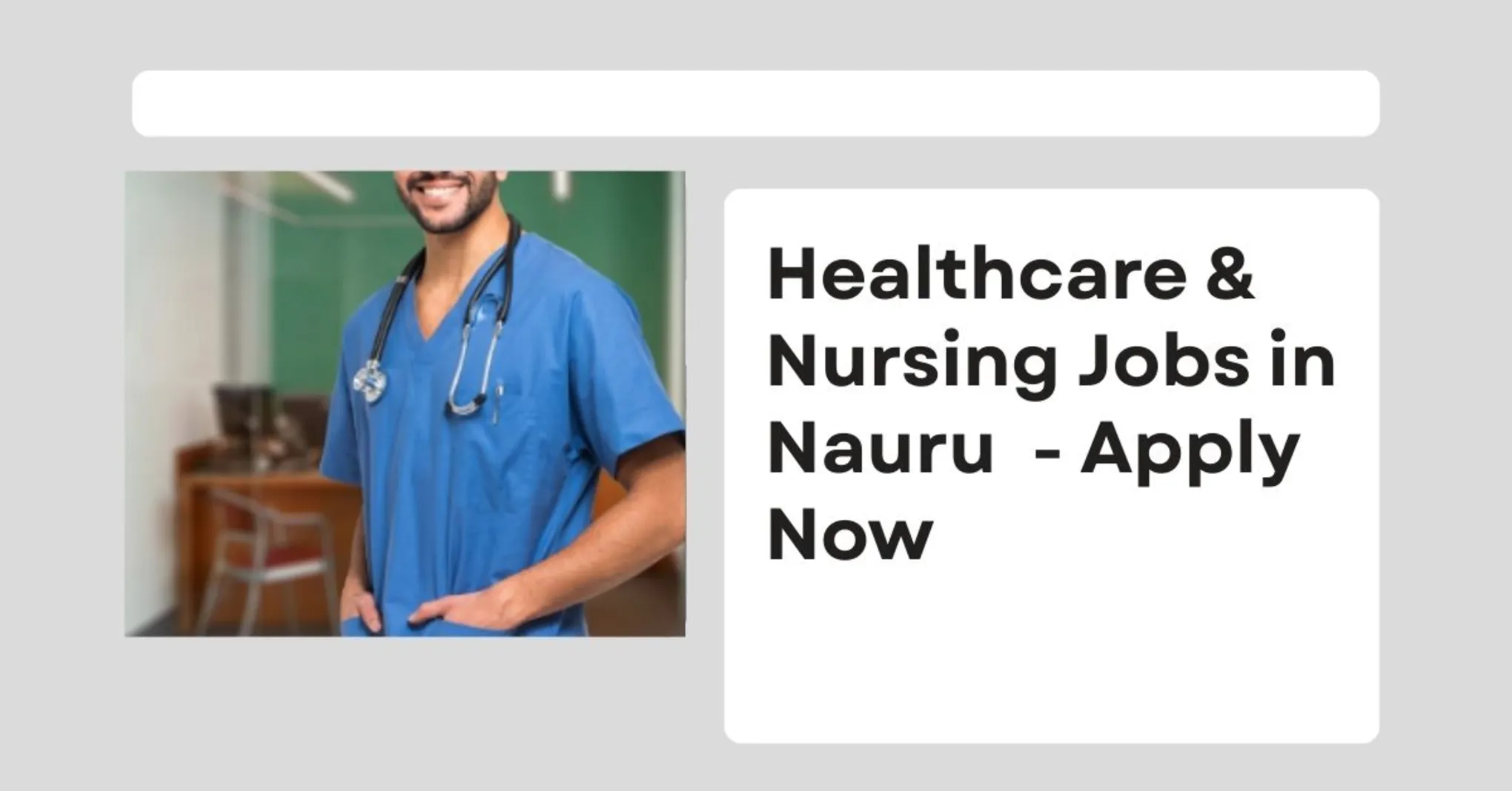 Healthcare & Nursing Jobs in Nauru